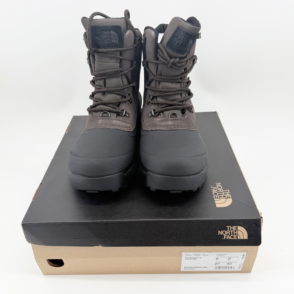 The North Face Mens Chilkat V Lace WP Boots 9 Coffee Brown Black Winter New